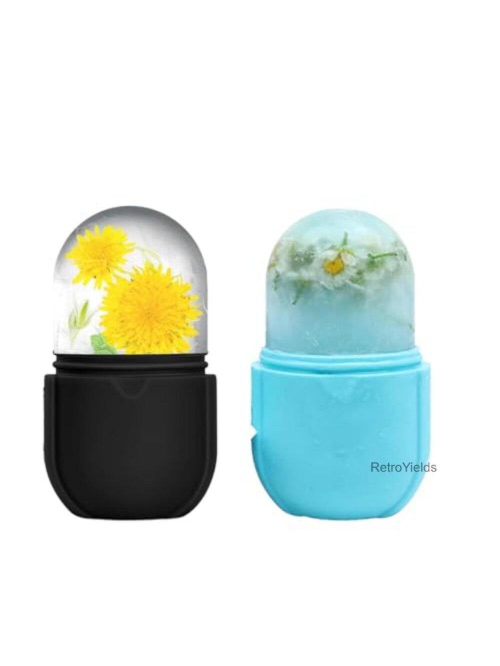 Facial Ice Roller & Silicone Cube Massager for Skin Care, Acne, Puffiness